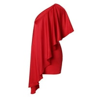 Haljine za žene Jedna ramena bez rukava cvjetna haljina kratke seksi vješalice crvene m