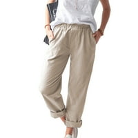 Vremenska garka ženske ležerne pamučne pantalone ljetne elastične struke lagane prozračne čvrste sportske