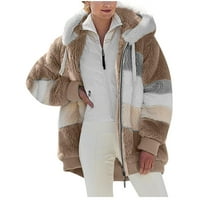 Cleaniance puni jakne sa patentnim zatvaračem za žene trendi blok u boji dvostruko plišana odjeća sa