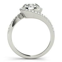2.50ctw Lab-Grown Diamond 18k bijeli zlatni halo Twirl zaručni prsten