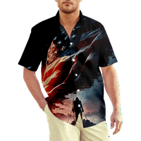 Košulje od 4. jula za muškarce, dan za neovisnost Holiday stil tiskani Havajski vrh ljeto na plaži Ležerno