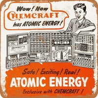 Metalni znak - Chemcraft Atomic Energy igračka laboratorija - Vintage Rusty Look