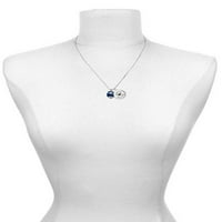 Delight nakit Silvertone plavi emajl World Globe Spinner Dome Najbolji učitelj ikad šarm ogrlica