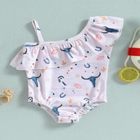 Jaweiwi Toddler Baby Girl Shuleit kupaći kostim, bez rukava bez rukava Print One Oprema za kupanje 3T