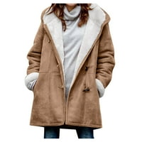 Durtebeua ženske plus veličine Zip up dukseve dugih rukava punog zip termalne osnovne jakne sa plusom