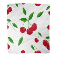Bacajte pokrivač zeleno djevojački s Cherryjem Crvenom bobičastom bombonom boju hrane svježa voća grafika