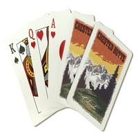 Crested Butte, Kolorado, Pogled na planinu i ELK, Nevolje, Press Lantern Press, Premium Igranje kartice,