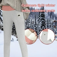 SHOMPORT zimske podstavljene gamaše za žene, visoki struk rastezljive guste gamaše tople termalne hlače