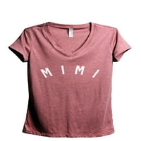 Jednostavno Mimi ženska moda opuštena V-izrez majica Tee Heather Siva mala