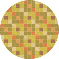 Ahgly Company u zatvorenom kvadratu uzorak svijetlo zlatne žute prostirke, 3 'kvadrat