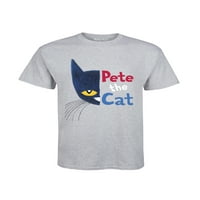 Pete mačka - pola lica w Tekst - Muška grafička majica kratkih rukava