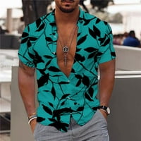 Havajska majica za muškarce, cvjetni print casual plaža majica za odmor labavi fit s kratkim rukavima
