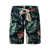 Nendm Muška ljetna modna kratka pantnu casual havajska stila Labava kratko ispisana cvjetna plaža Veliki i visoki punjeni trup za muškarce Hlače zelene x-velike