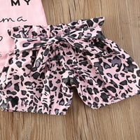 Springcmy Baby Girls Ruffle s kratkim rukavima Romper Leopard Hratke Outfit