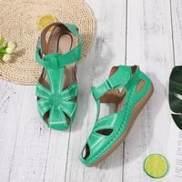 Ženske klin pete Flip Flops Multicolor vezene sandale Papuče zeleno 9