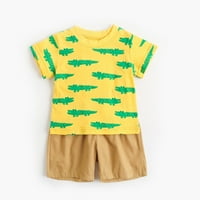 Dječja dječja dječja djevojka odjeća Proljeće Ljeto Print Životinjski pamuk Kratki rukav Thirt Shorts Outfits Odjeća
