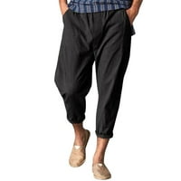 Duks za muškarce muške casual čvrste gležnjeve duljine hlače džep elastična pant
