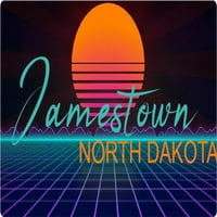Ellendale North Dakota Vinil Decal Stiker Retro Neon Design