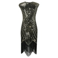 Mveomtd Women Moda 1920S Vintage Casual Gothic Haljina Plus veličina Sequin Tassel 20s Girl Party haljina