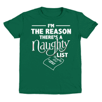 Boys Funny božićna mladost majica - Naughty list smiješni božićni santa poklon