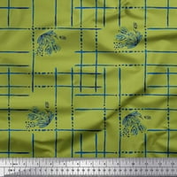 Soimoi Blue Rayon tkanina od lišća i geometrijskog otiska šivaći dvorište tkanine