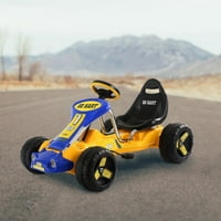 Go Kart Kids Ride na auto-papučim pogonom na kotačima na kotačima TOY Stealth vanjski-žuti
