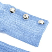 Entyinea Ženski džemperi na vrhu Ležerne prilike pulover dugih rukava Bluze Bluze Blue 5xl