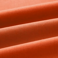 Haljine za žene s kratkim rukavima Solidna moda Srednja dužina A-line V-izrez ljetna haljina narandže