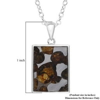 Trgovina LC Pallasite Baguette Sterling Silver Rodium privjesak ogrlicu za žene Nakit Pokloni veličine