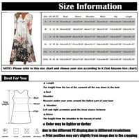 Ljetne haljine za žensku rupu Dužina gležnja Ležerne prilikom ispisana linijska haljina s V-izrezom