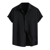 qolati muški ljetne košulje casual majica s kratkim rukavima niz Henleys bluza pune boje labave košulje