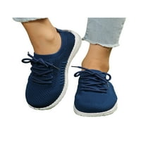 Prednje nožne tenisice za čarape pletene gornje casual cipele čipke za šetnju cipela joga okrugli nožni stanovi žene mrežaste plave 5,5