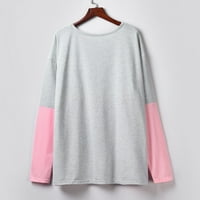Miayilima Pink Plus veličine za žene Leopard O-izrez za majice Modna majica Šibici Ispis Women Plus