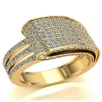 Prirodno 2ct okrugli rez dijamantski prenglazni klaster mladenka vjenčani prsten od godišnjice čvrstog