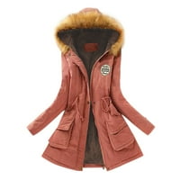 Hood s dugim rukavima topli vitak zimski kaput za žensko čišćenje višebojne veličine S