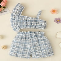 Gureui Toddler dječje djevojke odijelo za hlače, bez rukava s ramenim vratom Plesni prsluk prsluk ljetni proljetni luk kratke hlače