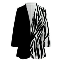 Blazers za žensko ovratnik dugih rukava otvoreni prednji kardigani zebra print Business odijelo Jakne