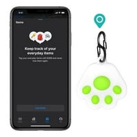 Dizajn mačaka silikonska zaštitna slušalica sa karabinom za Apple Airtag - zelena