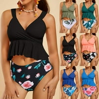 Yubnlvae Retro Vintage Bather Print Women Set Bikini Halter kupaći kostimi za kupaće kostim za kupaće