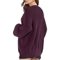 Mnjin ženski casual kardigan džemper džemper spušten niz dugi rukav Klintni kardiganci čvrstoće jakna