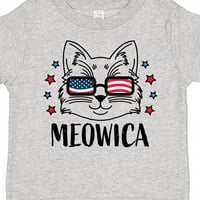 Inktastična četvrta jula Meowica mačka u zastava sunčane naočale poklon mališani majica majica za djecu