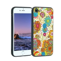 Kompatibilan sa iPhonea telefonom, retro-s-groovy-cvjetni-duginski-hipi - CASE muškarci, fleksibilni silikonski udarni kofer za iPhone 7
