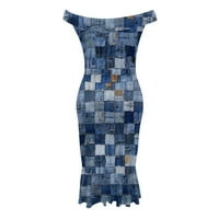 Gaiseeis ženska seksi tie-dye print split split jednoretni neregularni haljini haljina s regu blue xxl