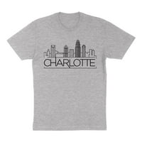 Skyline Charlotte Sjeverna Karolina Majica Unise 2x-Veliki sivi