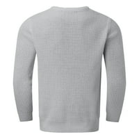 Zimska siva džemper kaputi za muškarce muški jesen casual čvrsti pleteni bluza s dugim rukavima okrugli