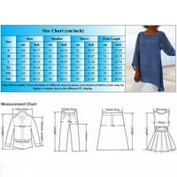 Xiuh Women plus veličina dugih rukava neregularna majica za blube s majicom za vreće dame Ljetna tunika