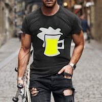 Mens Tops Clearence New Fashion Muška majica 3D ne pozicioniranje pivo Ispis kratkih rukava Okrugli