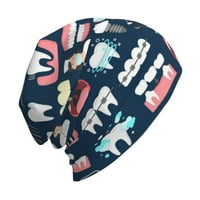 Zubni bešavni uzorak Slouchy Beanie za žene Muškarci Stretch Sleep Hat Funkcija Poklon Jesenska casual Headwear