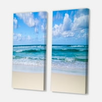 Art DesimanArt Serena plava tropska plaža Seashore platno Zidno umjetničko umjetničko staklo Set 16
