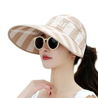 Rygai Women Ljeto Sunčani šešir protiv UV dugih oboljenih štititi prugasti ispis prozračna krema za